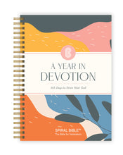 Load image into Gallery viewer, Spiral Bible A YEAR IN DEVOTION: 365 DAYS TO DRAW NEAR GOD