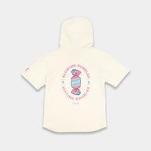 Load image into Gallery viewer, Baseballism Bubbles & Doubles Aerofleece Short Sleeve Hoodie - Youth