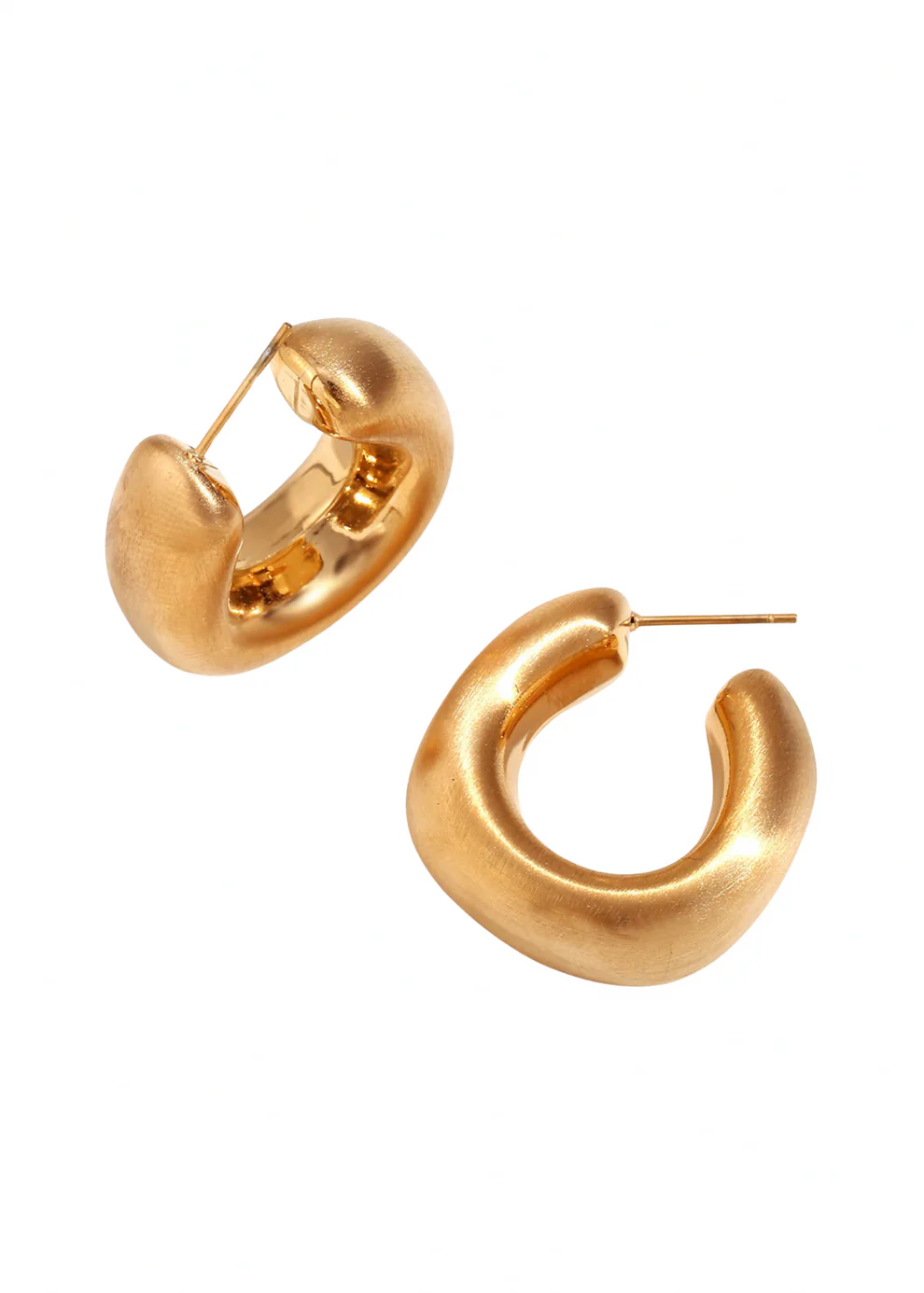 HJane Gold Matte Hoops