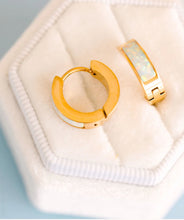 Load image into Gallery viewer, Pierced Co Opal Huggies
