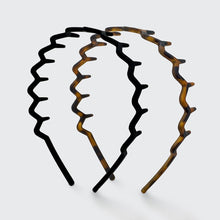Load image into Gallery viewer, KITSCH - Zig Zag Headband 2pc - Black &amp; Tort
