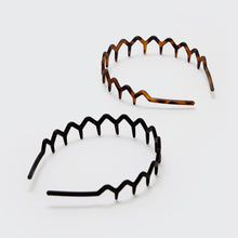 Load image into Gallery viewer, KITSCH - Zig Zag Headband 2pc - Black &amp; Tort
