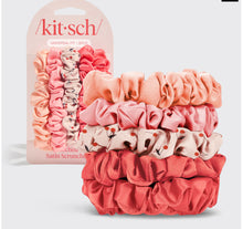 Load image into Gallery viewer, Kit.Sch Cherry Blossom Ruched Satin Scrunchies
