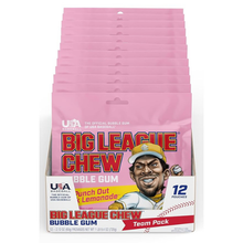 Load image into Gallery viewer, Big League Chew Punch Out Pink Lemonade Gum, 12ct Pouches
