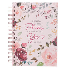 Load image into Gallery viewer, Journal Spiral-Bound Pink Floral The Plans Jer. 29:11
