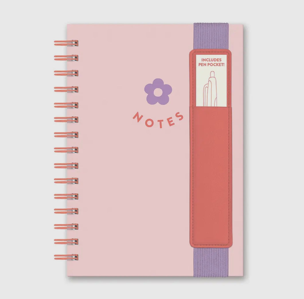 Studio Oh! Pretty Posy Notes Oliver Notebook with Pen Pocket