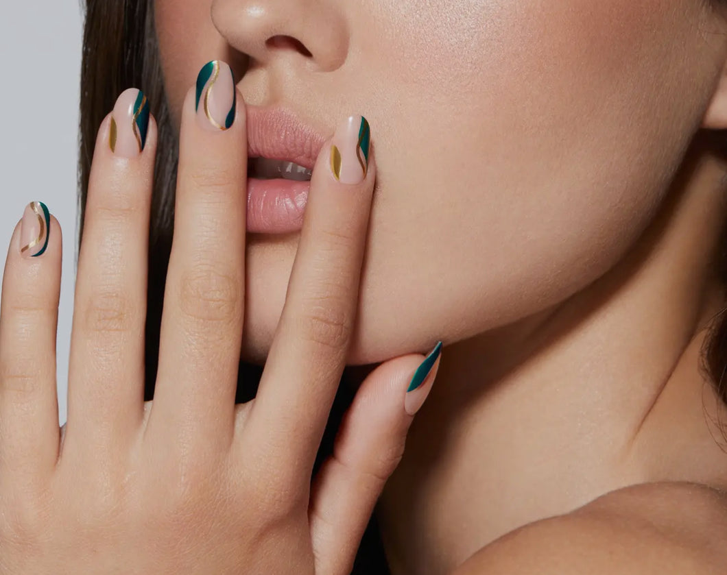 Static Nails Golden Hour Round