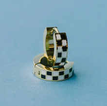 Load image into Gallery viewer, Pierced Co Checkered Huggies
