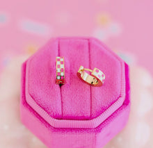 Load image into Gallery viewer, Pierced Co Checkered Huggies
