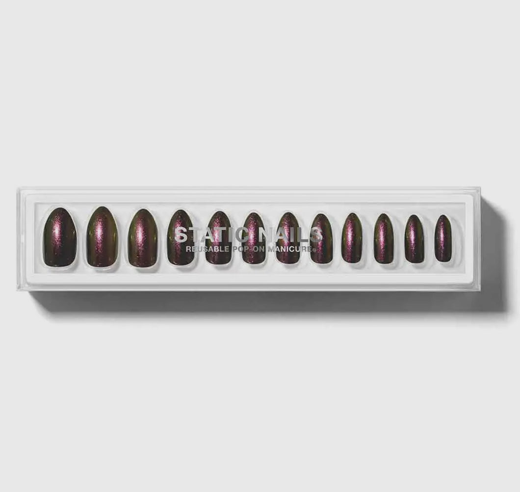 Static Nails Sorta Goth Almond