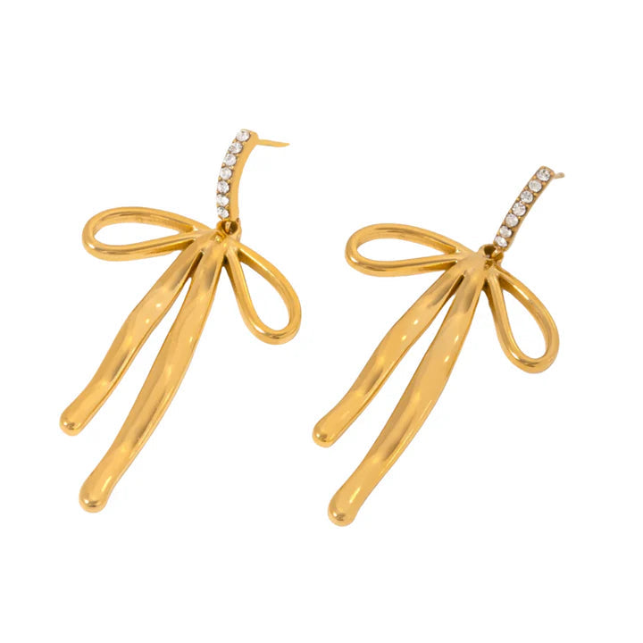 HJane Pave Bow Studs