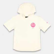 Load image into Gallery viewer, Baseballism Bubbles &amp; Doubles Aerofleece Short Sleeve Hoodie - Youth
