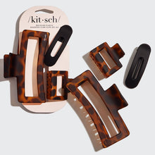 Load image into Gallery viewer, KITSCH - Recycled Plastic Assorted Claw Clips- Rectangle Open Shape
